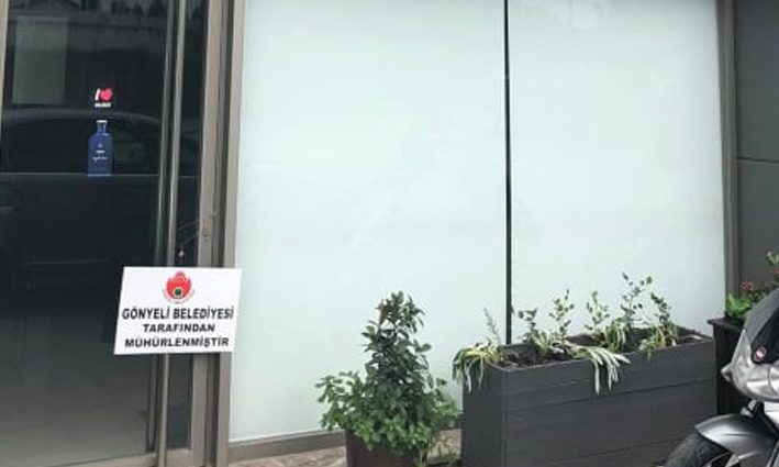Gönyeli'de tedbirlere uymayan şirketlere mühür