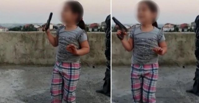 6 yaşındaki çocuğun eline dolu silahı verdi!