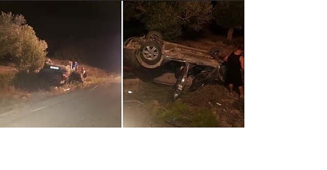 Yoldan çıktı takla attı