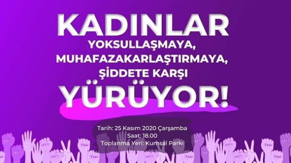 Kadına Yönelik Şiddetle Mücadele Günü’nde ortak yürüyüş