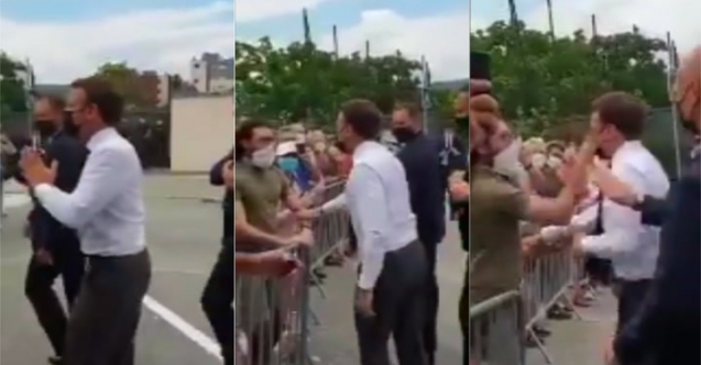Macron'a tokatlı saldırı
