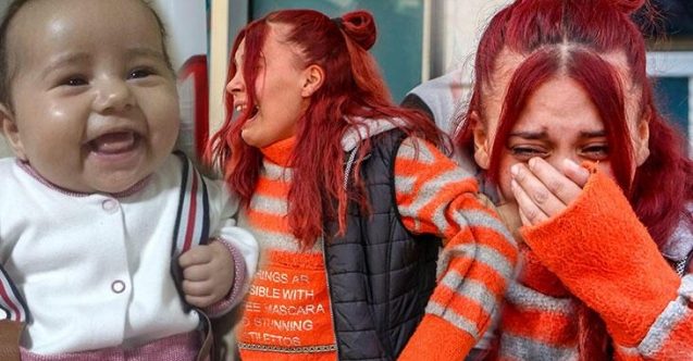 3 aylık bebeğinin cenazesini görünce gözyaşına boğuldu!