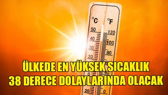 Sıcaklık 38 derece olacak