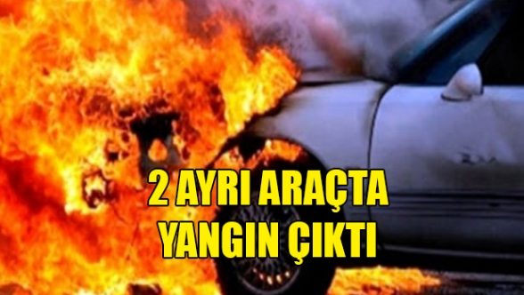 İki araç yandı