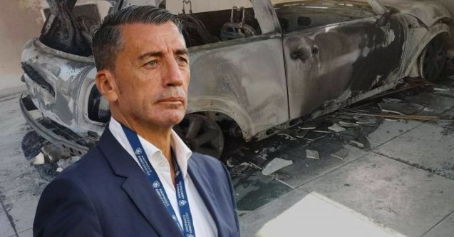 Teknik direktörün aracı kundaklandı