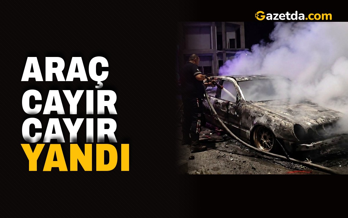 Araç cayır cayır yandı