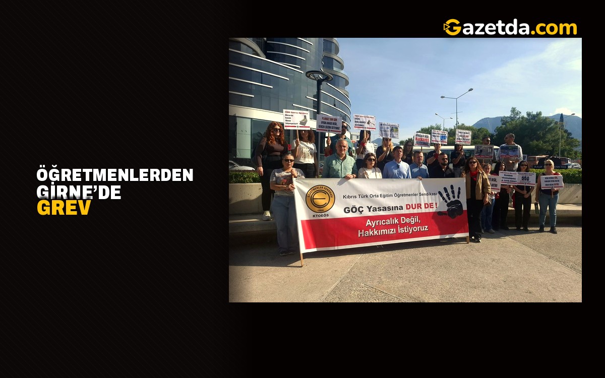 Öğretmenlerden Girne’de grev